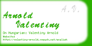 arnold valentiny business card
